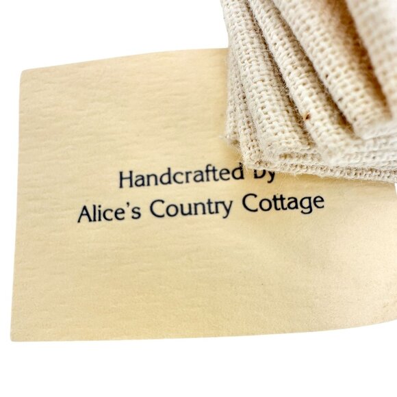 Handcrafted Alices Country Cottage Teddy Bear Cocktail Napkins Set Of 6 12 x 12 - Picture 4 of 4